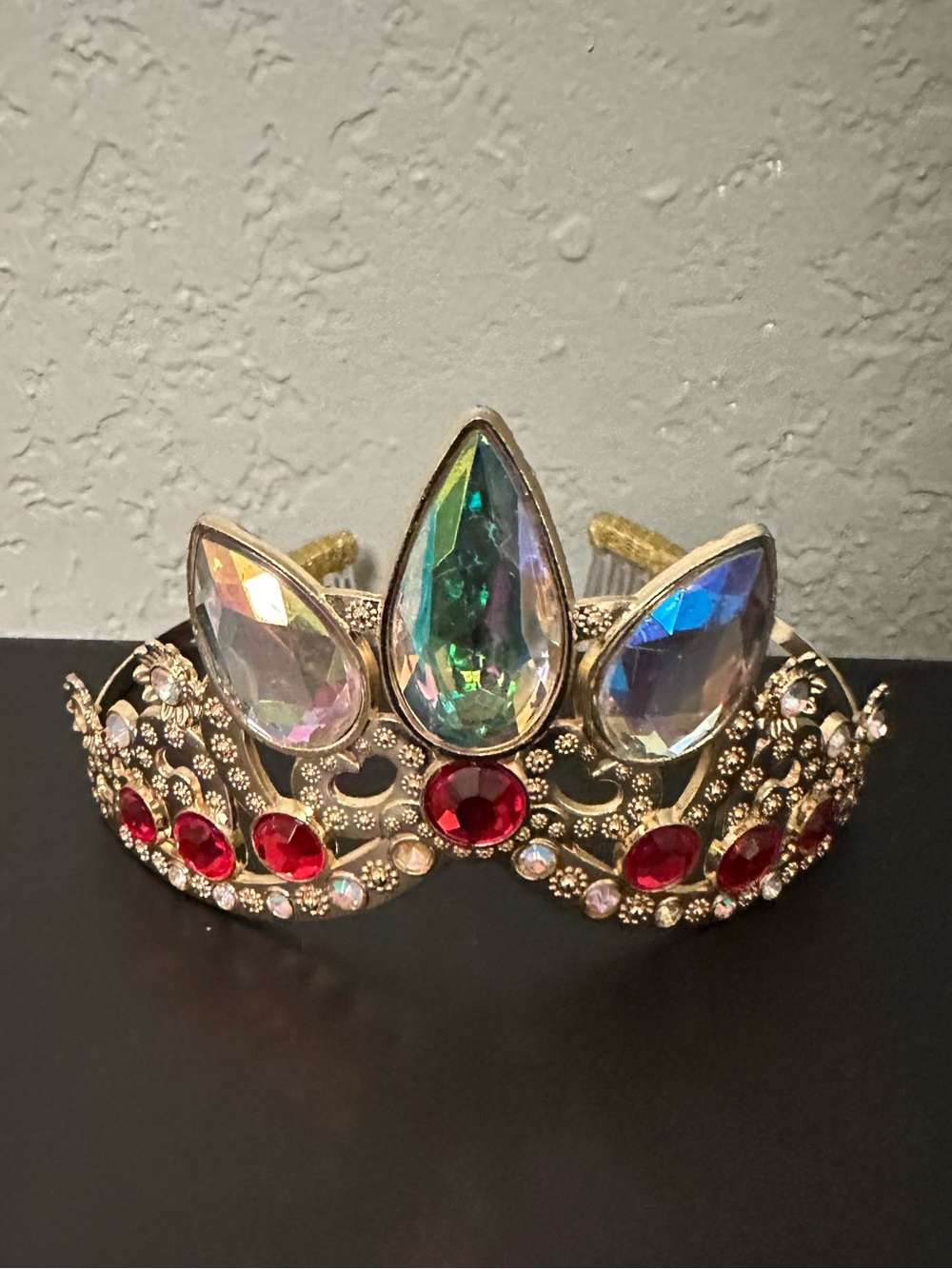 Disney Tangled Rapunzel Tiara Crown – Gold Tone Multicolor Rhinestone